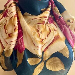 ANNE KLEIN vintage large silk scarf